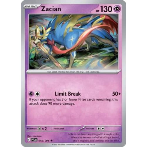 Zacian - 045/094 (45) Rare Classic Reverse Holofoil - Single