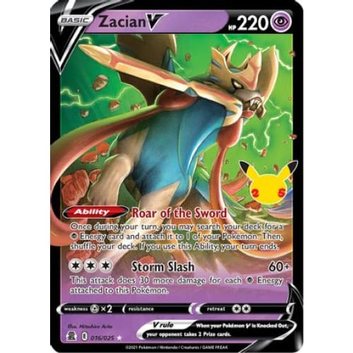 Zacian V (016/025) Holo Rare Holofoil - Single