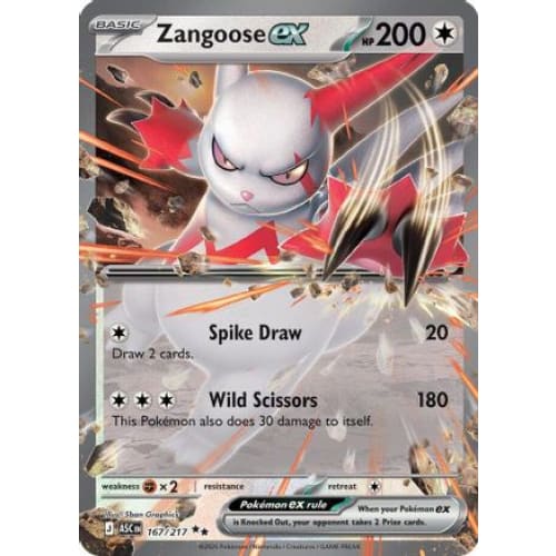 Zangoose ex (167) Double Rare Holofoil - Single