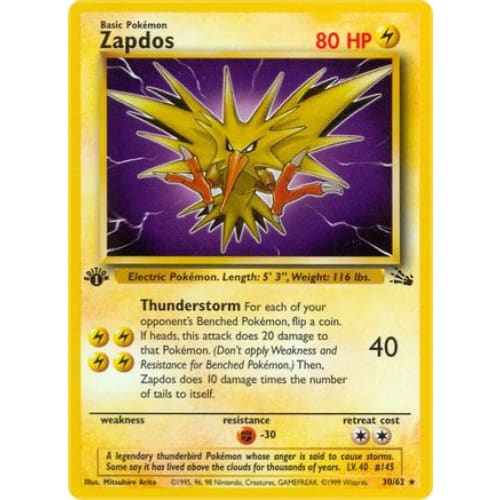 Zapdos (030/062) Rare Classic Unlimited - Single