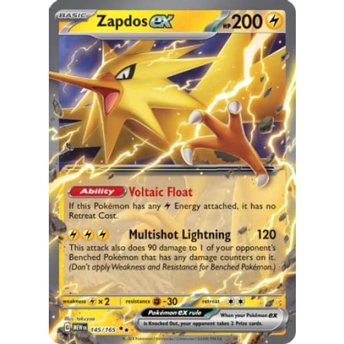 Zapdos ex - 145/165 (145) Double Rare Holofoil - Single