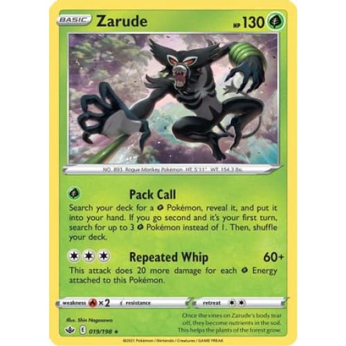 Zarude (019/198) Holo Rare Holofoil - Single