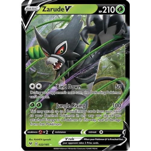 Zarude V (022/185) Holo Rare Holofoil - Single