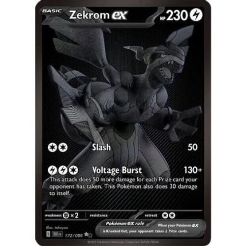 Zekrom ex - 172/086 (172) Black White Rare Holofoil - Single
