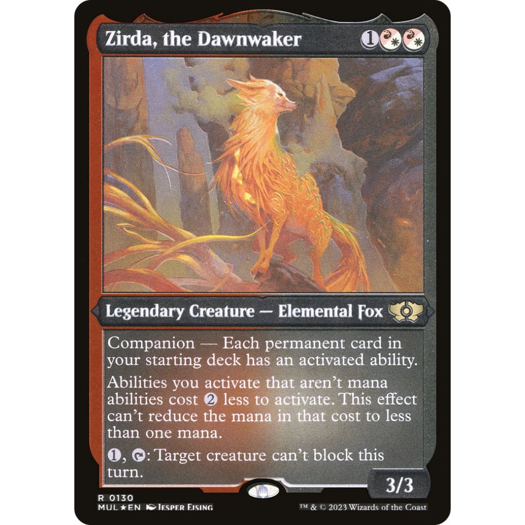 Zirda the Dawnwaker (MUL-130): (companion) Etched Foil