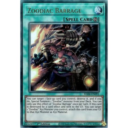 Zoodiac Barrage (PUR) - RA04-EN091 Prismatic Ultimate Rare