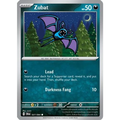 Zubat (27) Common Reverse Holofoil - Single