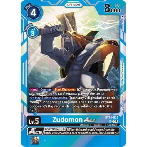 Zudomon Ace - BT14-026 - Super Rare Foil - Single