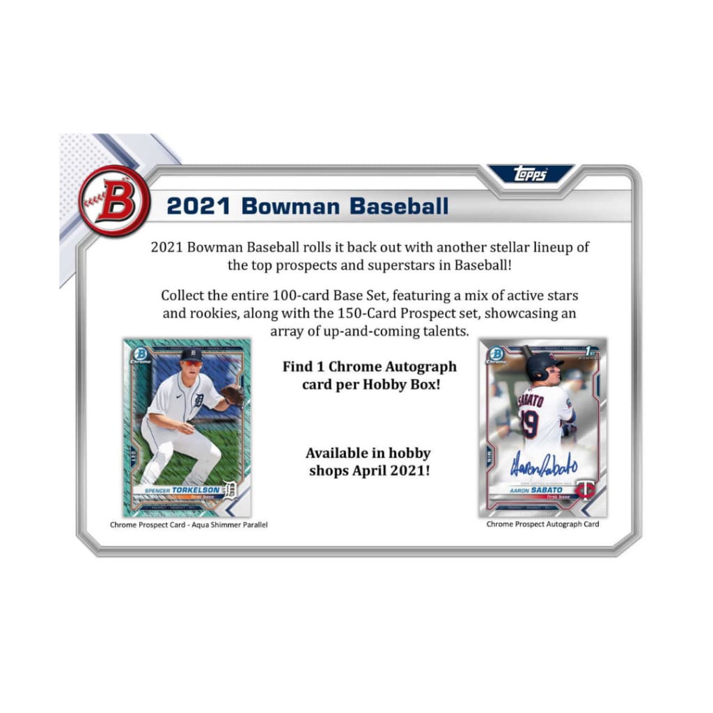 2021 Bowman Baseball Hobby Jumbo Hta Box - Booster