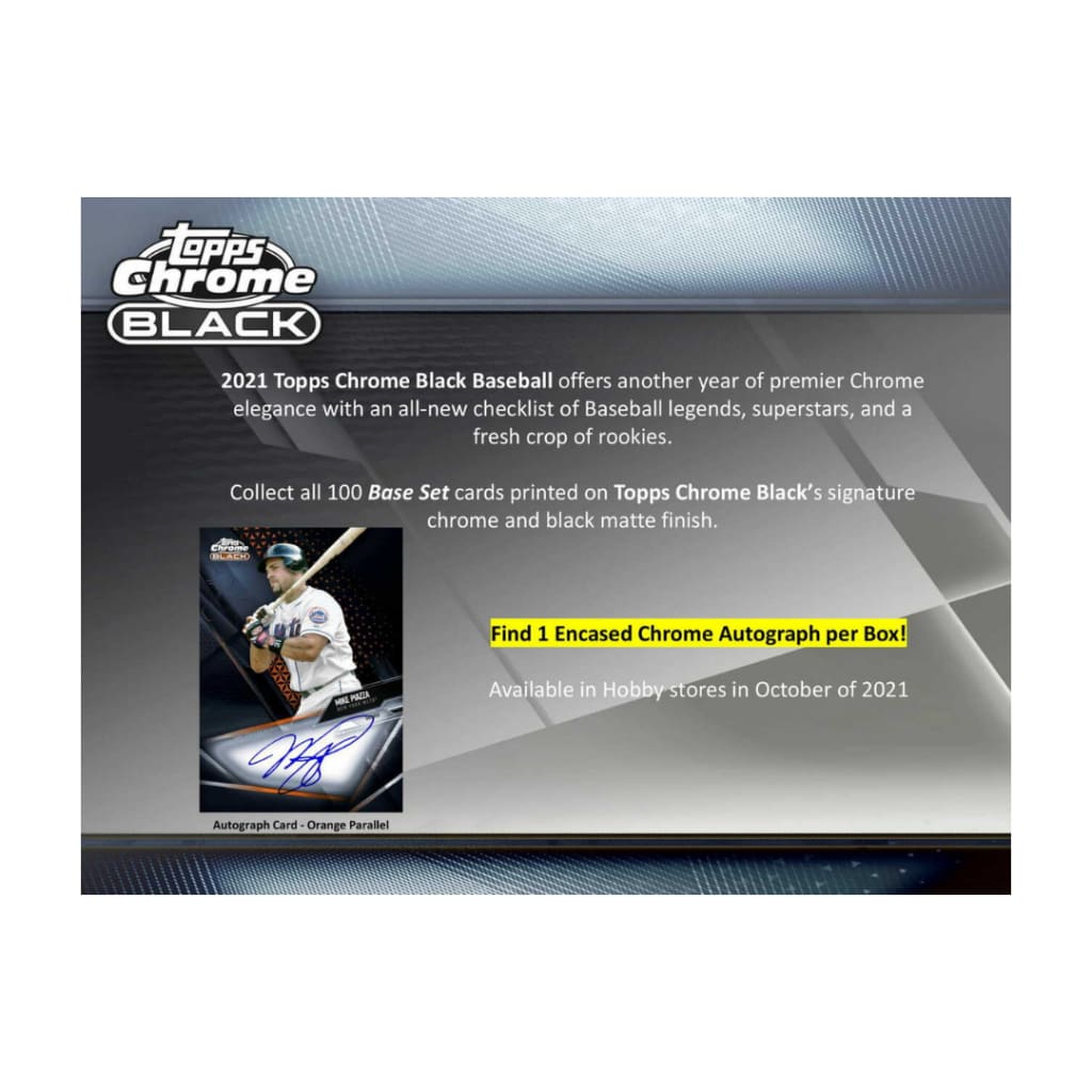 2021 Topps Chrome Black Baseball Hobby Box - Sports