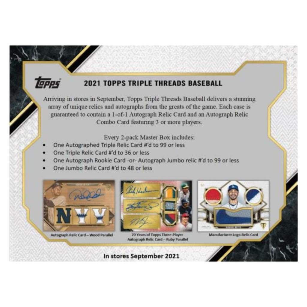 2021 Topps Triple Threads Baseball Hobby Box - hobby box