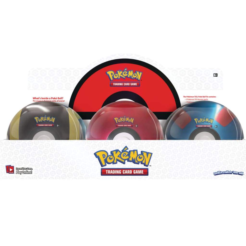 2021 Winter Pokeball Tin Display - Collectible Trading Cards