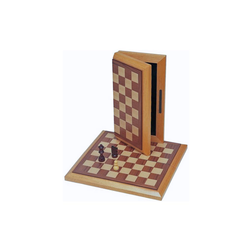WE Games 12’’ Walnut Folding Chess Set