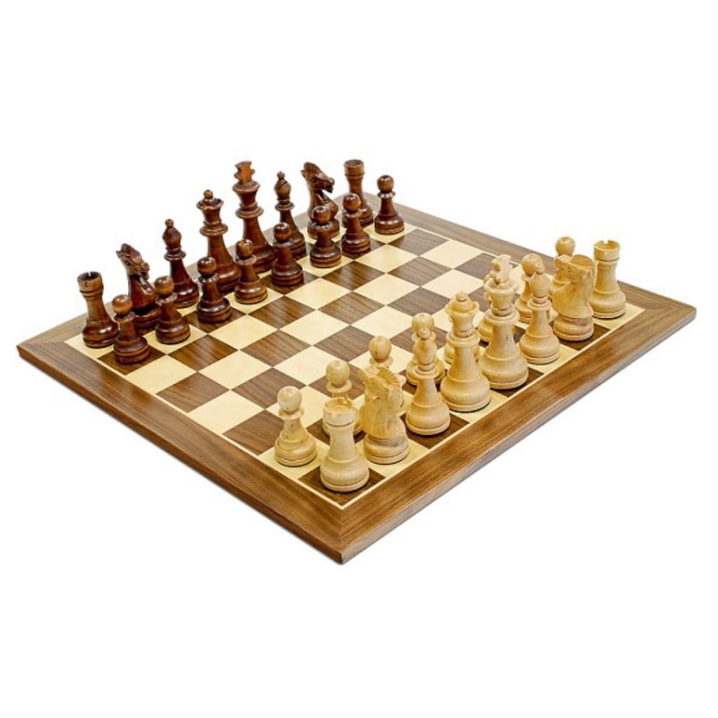 WE Games 15’’ Chess Set Walnut Board 3.75’’ King