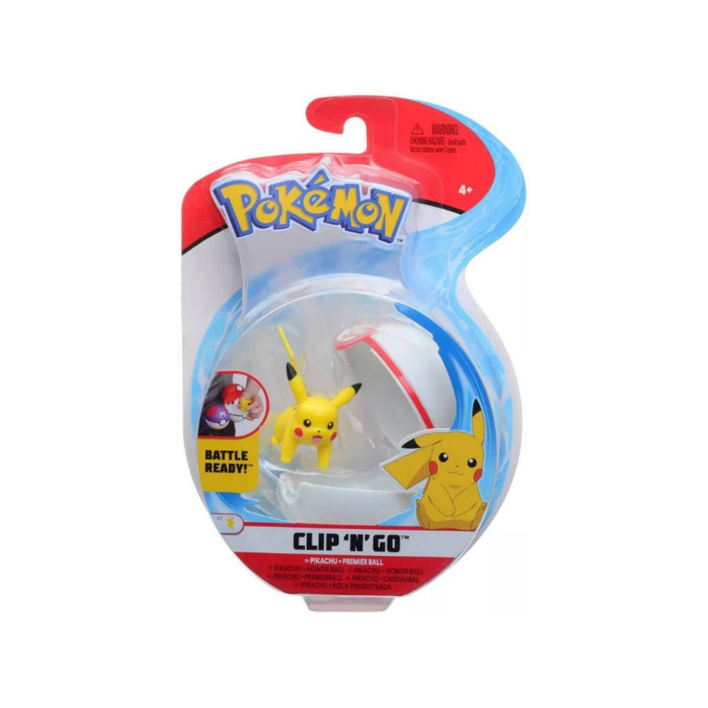 Pokemon Clip ’N’ Go Pikachu & Premier Ball Figure Set - Toys