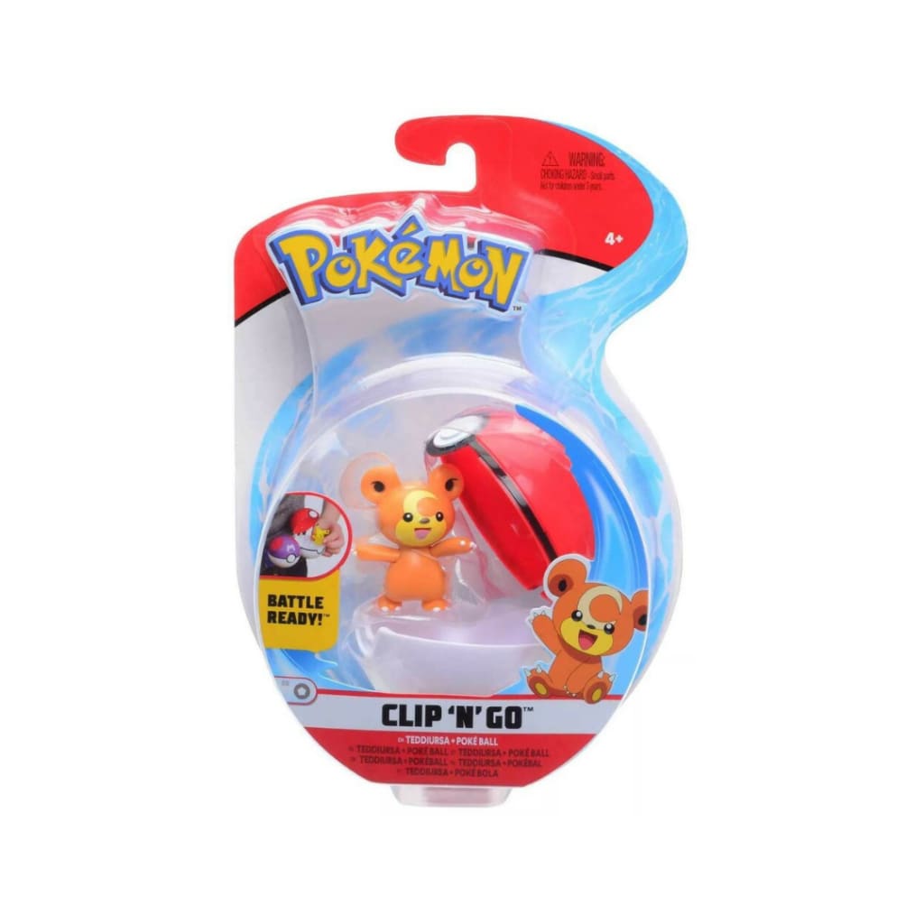 Pokemon Clip ’N’ Go Teddiursa & Poke Ball Figure Set - Toys