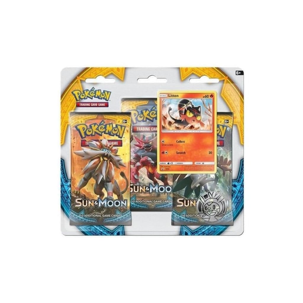 Pokemon Sun And Moon 3 Pack Blister Litten - Collectible