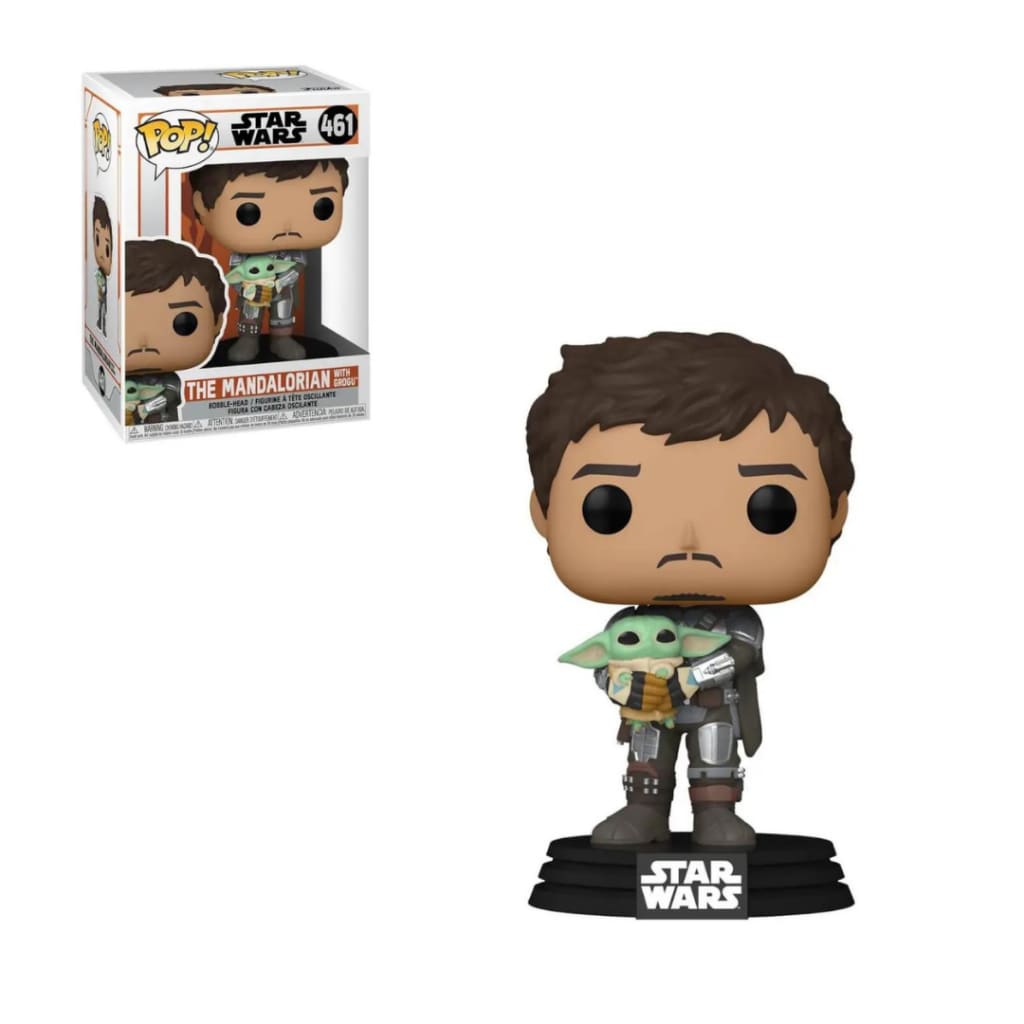 Star Wars The Mandalorian holding the Child Funko Pop!