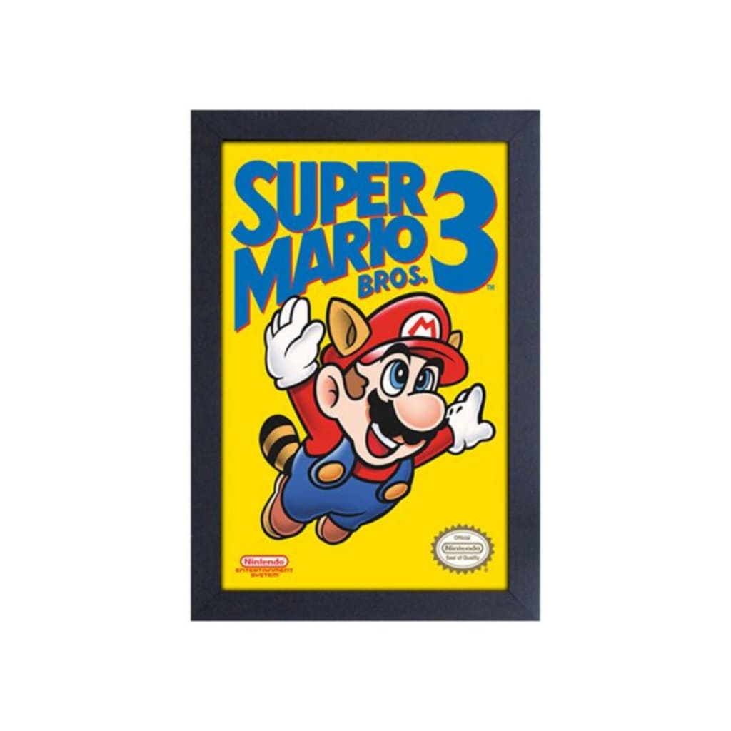 Super Mario Bros. 3 Cartridge Cover Framed Art Print