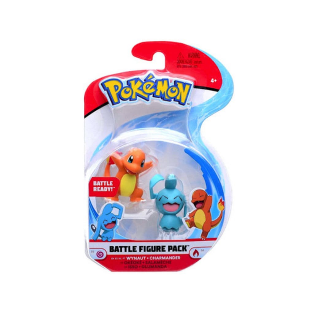 Wynaut & Charmander Articulated Pokemon Battle Figure Set